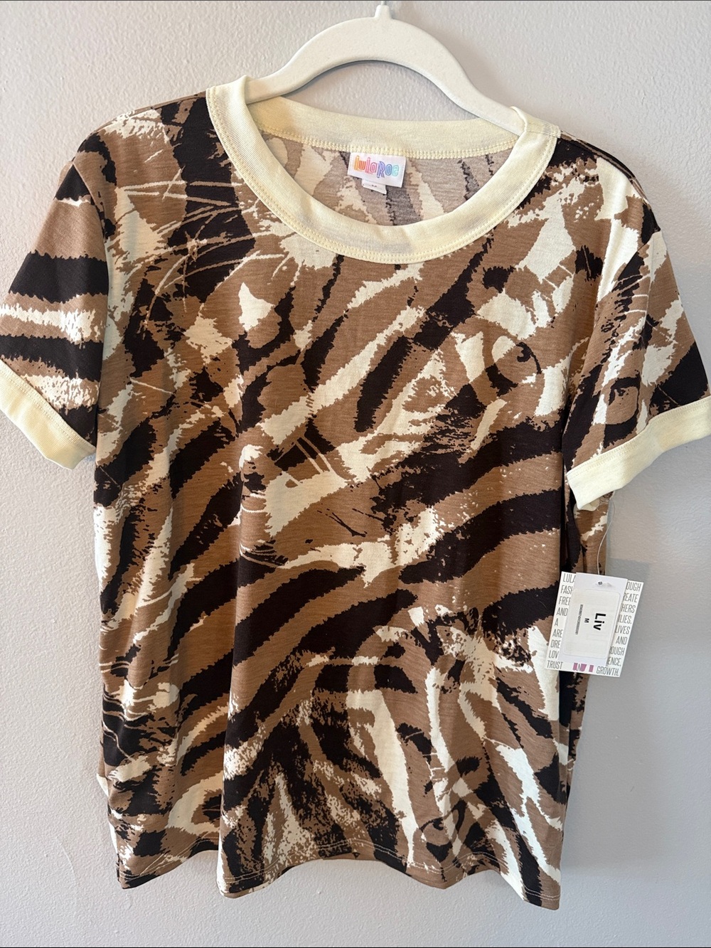 Liv Animal-Print Tee in Brown, Black & Cream